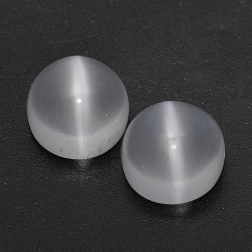 White Cat's Eye Moonstone Gem - 0.7ct Round Cabochon (ID: 518321)