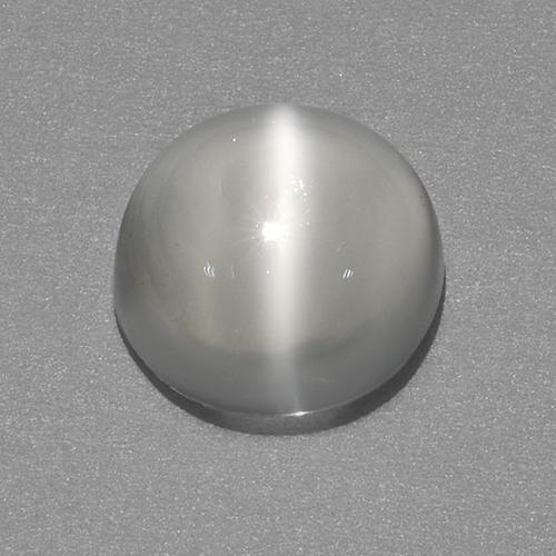 9mm runder weißer Mondstein Katzenauge aus Indien, Gewicht 2,69 ct, 1 Stück Mondstein Katzenauge - Farbe: Weiß, natürlicher Edelstein in Transparent Reinheit, Mohs-Härte von 6 - 6,5, Photo A