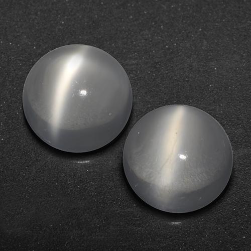 White Cat's Eye Moonstone Gem - 0.8ct Round Cabochon (ID: 519623)