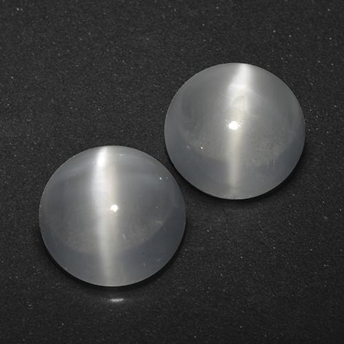White Cat's Eye Moonstone Gem - 0.9ct Round Cabochon (ID: 519627)