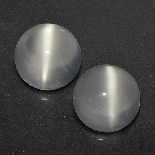 White Cat's Eye Moonstone Gem - 1.1ct Round Cabochon (ID: 519628)