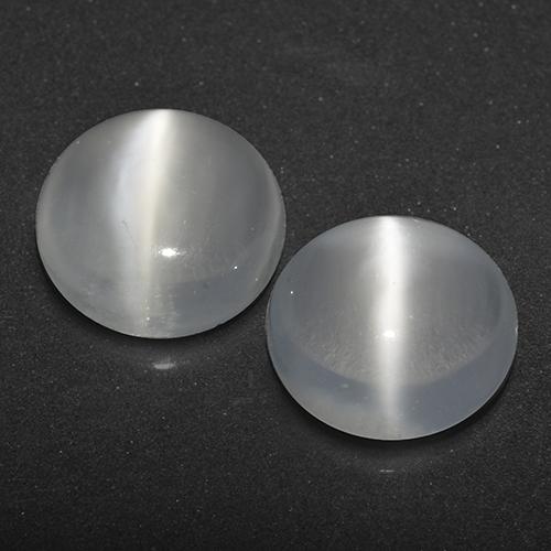 White Cat's Eye Moonstone Gem - 1.2ct Round Cabochon (ID: 519629)
