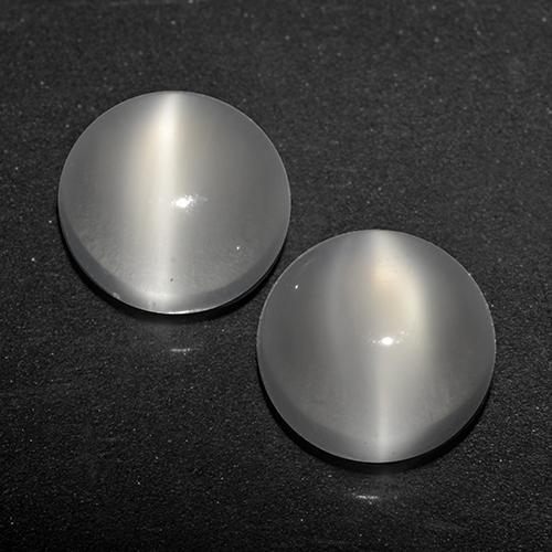 White Cat's Eye Moonstone Gem - 1ct Round Cabochon (ID: 519633)