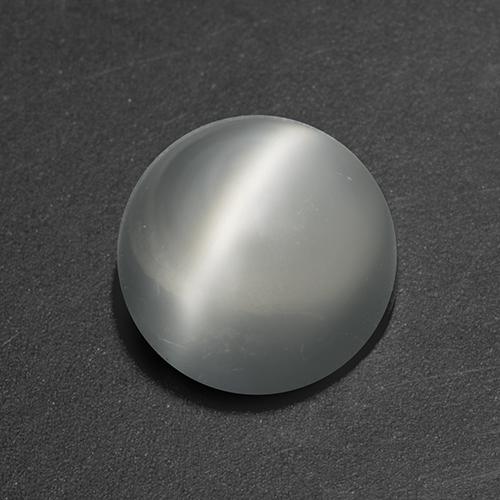 1.54 ct White Cat's Eye Moonstone Stone, Natural Cat's Eye Moonstone in Round Cabochon Shape for Sale