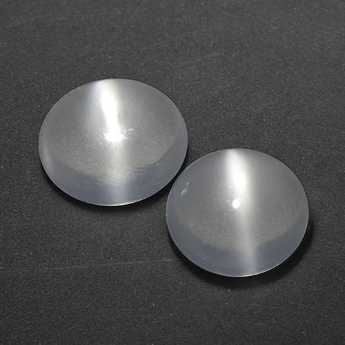 White Cat's Eye Moonstone Gem - 1ct Round Cabochon (ID: 519945)