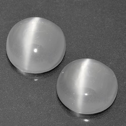 White Cat's Eye Moonstone Gem - 1.1ct Round Cabochon (ID: 519954)