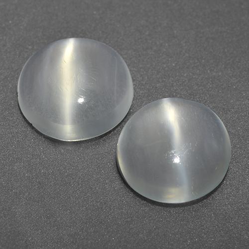Blanco Piedra de Luna Ojo de Gato Gema - 1.2ct Cabujón Redondo (ID: 519961)