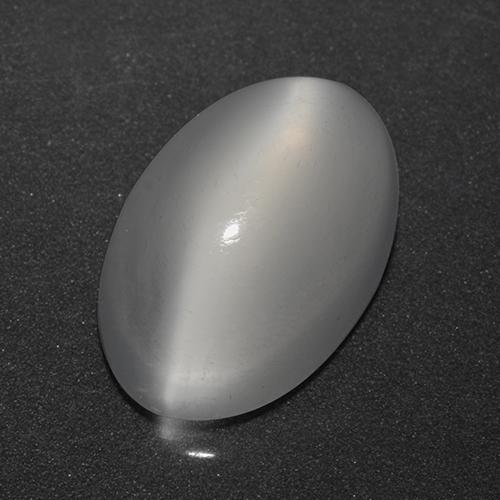 White Cat's Eye Moonstone Gem - 3.2ct Oval Cabochon (ID: 519972)