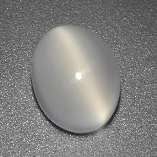 Warm White Cat's Eye Moonstone Gem - 3.2ct Oval Cabochon (ID: 520157)