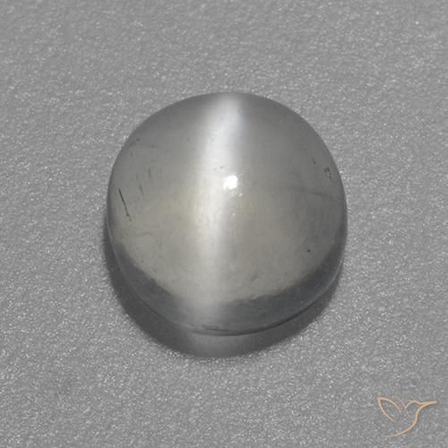 0.88ct Natural White Cat's Eye Moonstone, Round, Transparent