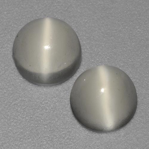 Warm White Cat's Eye Moonstone Gem - 0.9ct Round Cabochon (ID: 524039)