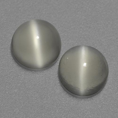 Warm White Cat's Eye Moonstone Gem - 0.9ct Round Cabochon (ID: 524040)