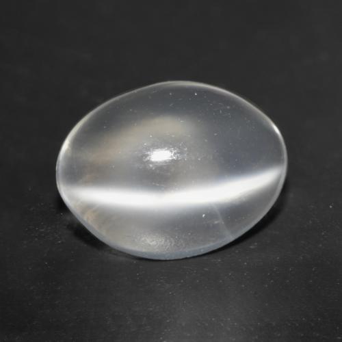 Translucent White Cat's Eye Moonstone Gem - 1.5ct Oval Cabochon (ID: 534952)