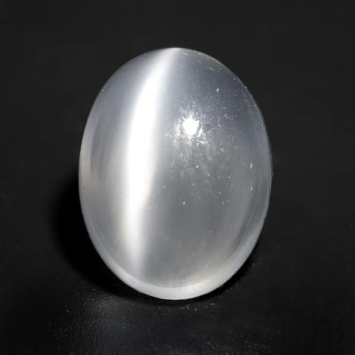 1.7 carat Oval 9.3x7 mm White Cat\'s Eye Moonstone Gemstone