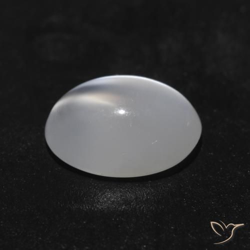Cat's Eye Moonstone Gemstone in 9 x 7 mm (calibrated) Size for Sale, Cat's Eye Moonstone Stone in Translucent White Color
