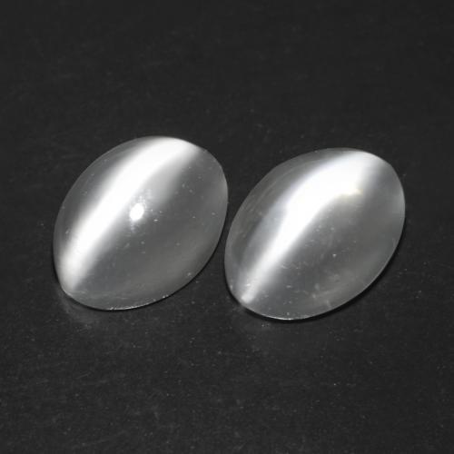 White Cat's Eye Moonstone Gem - 0.9ct Oval Cabochon (ID: 542511)