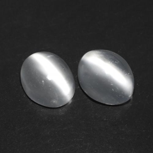 White Cat's Eye Moonstone Gem - 0.8ct Oval Cabochon (ID: 542513)