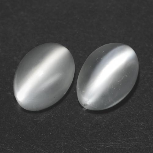 White Cat\'s Eye Moonstone 1ct (2 pcs) Oval from India Gemstones