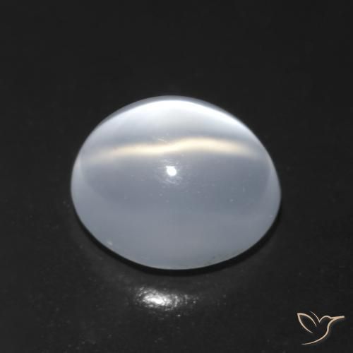 Cat's Eye Moonstone Gemstone in 7.5 x 6.7 mm Size for Sale, Cat's Eye Moonstone Stone in Translucent White Color