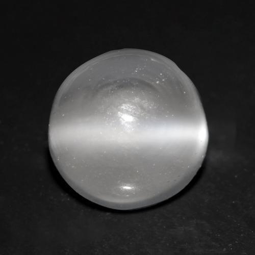 1.14 ct White Cat's Eye Moonstone Stone, Natural Cat's Eye Moonstone in Round Cabochon Shape for Sale
