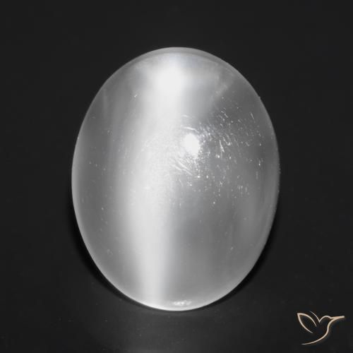 White Cat's Eye Moonstone Gem - 2ct Oval Cabochon (ID: 545730)