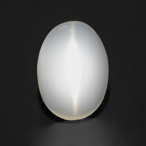 White Cat's Eye Moonstone Gem - 0.9ct Oval Cabochon (ID: 545763)