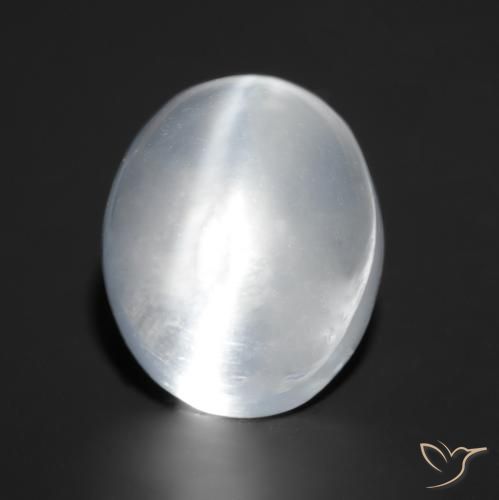 حجر القمر على شكل عين القط البيضاوي 2.85 قيراطًا ، <cite dir="ltr" lang="en">10.1 x 8.3</cite> مم من الهند, Photo A