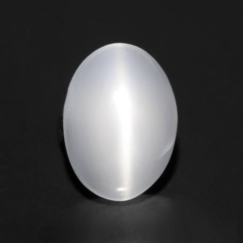 Translucent White Cat's Eye Moonstone Gem - 0.9ct Oval Cabochon (ID: 546311)