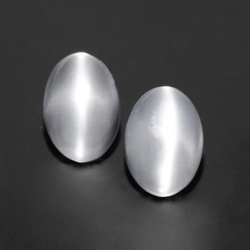 Translucent White Cat's Eye Moonstone Gem - 1ct Oval Cabochon (ID: 546312)