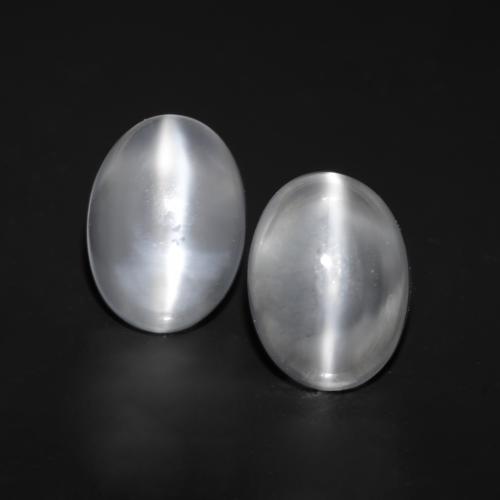 Blanco translúcido Piedra de Luna Ojo de Gato Gema - 1.4ct Cabujón Óvalo (ID: 546316)