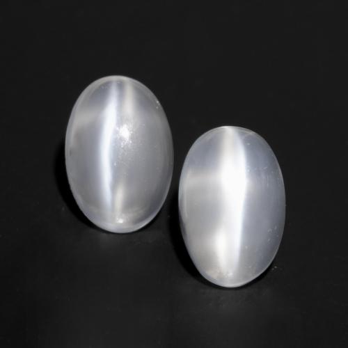 Translucent White Cat's Eye Moonstone Gem - 0.6ct Oval Cabochon (ID: 546317)