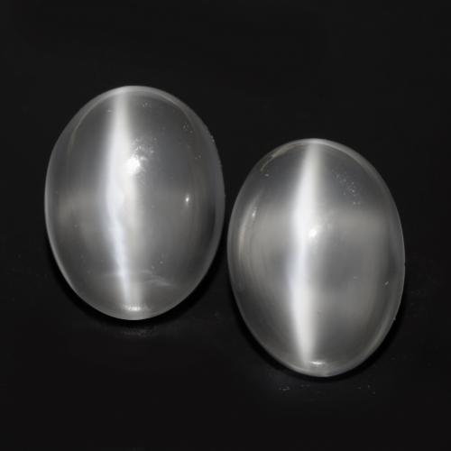 Clear White Cat's Eye Moonstone Gem - 1.9ct Oval Cabochon (ID: 546323)