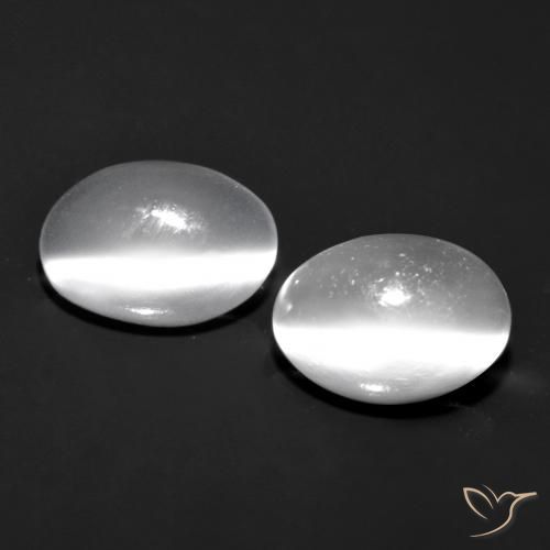 Pierre de lune ovale en œil de chat de 1,97 ct, 7,1 x 5,1 mm d'Inde, Photo A