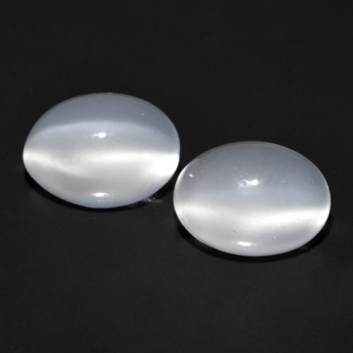 Blanco Piedra de Luna Ojo de Gato Gema - 1.1ct Cabujón Óvalo (ID: 557676)
