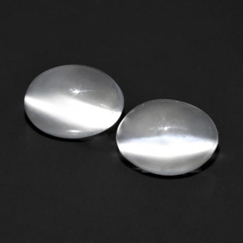 White Cat's Eye Moonstone Gem - 0.9ct Oval Cabochon (ID: 557679)