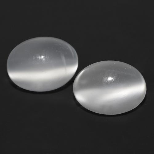 White Cat's Eye Moonstone Gem - 1ct Oval Cabochon (ID: 558108)