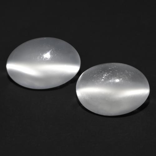 Pierre de lune ovale en œil de chat de 1,77 ct, 7,3 x 5,1 mm d'Inde, Photo A