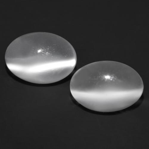 White Cat's Eye Moonstone Gem - 0.9ct Oval Cabochon (ID: 558115)