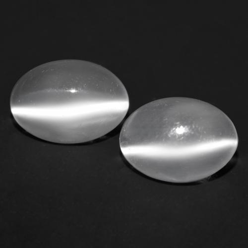 Clear White Лунный Камень Кошачий Глаз Камень - 0.8ct Овал Кабошон (ID: 558116)