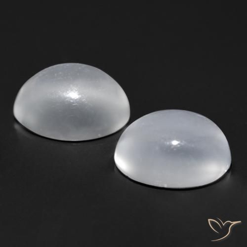 Cat's Eye Moonstone Gemstones in 7 x 5 mm (calibrated) Size for Sale, Cat's Eye Moonstone Stones in Clear White Color