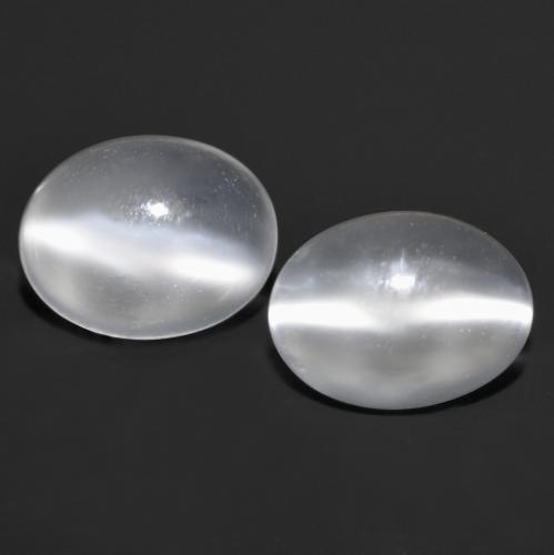 White Cat's Eye Moonstone Gem - 0.8ct Oval Cabochon (ID: 558503)