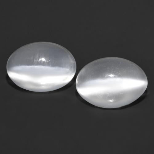 White Cat's Eye Moonstone Gem - 0.9ct Oval Cabochon (ID: 558506)