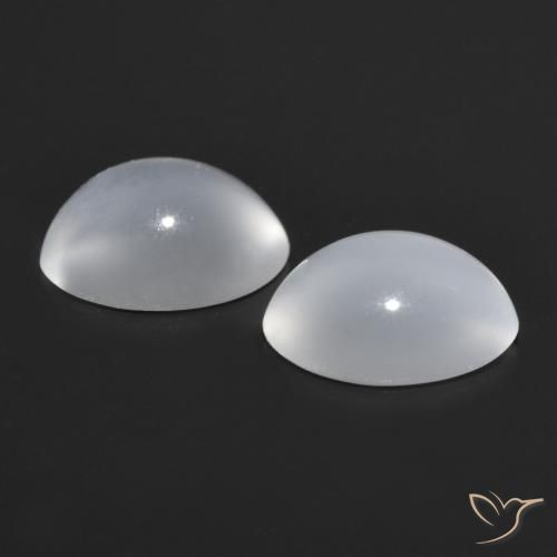 Cat's Eye Moonstone Gemstones in 7 x 5.2 mm Size for Sale, Cat's Eye Moonstone Stones in White Color