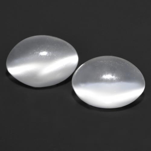White Cat's Eye Moonstone Gem - 0.9ct Oval Cabochon (ID: 558509)