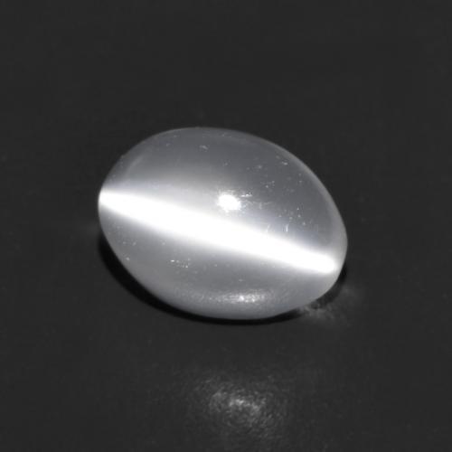 Piedra de Luna Ojo de Gato Blanco Ovalada de 0.91 ct de India, dimensión 7 x 5,1mm, piedra preciosa natural No tratado, claridad Transparente, Piedra de Luna Ojo de Gato Cabujón Óvalo de 1 pieza, dureza de Mohs de 6 - 6.5 , Photo A