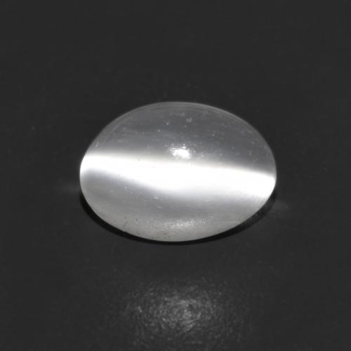 来自印度的 0,92 克拉椭圆形 白色月光石猫眼,尺寸 7,1 x 4,9 mm 毫米,透明净度,天然宝石,1 白色月光石猫眼,莫氏硬度为 6 - 6,5, Photo A