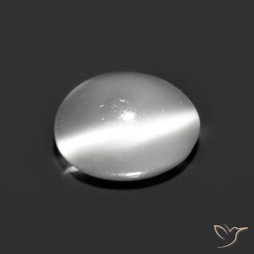 Pietra di luna ovale a forma di occhio di gatto da 1,43 ct, 8,1 x 6,1 mm dall'India, Photo A