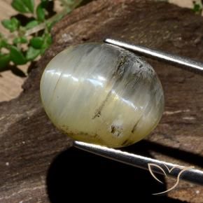 Cat's Eye Opal Gemstone in 15.5 x 13 mm Size for Sale, Cat's Eye Opal Stone in Brownish Yellow Color