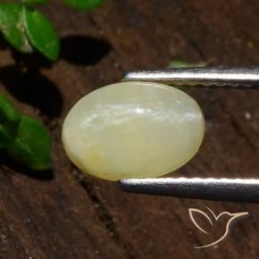 Cat's Eye Opal Gemstone in 8.9 x 6.4 mm Size for Sale, Cat's Eye Opal Stone in Medium-Light Yellow Color