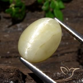 Cat's Eye Opal Gemstone in 10.9 x 8.1 mm Size for Sale, Cat's Eye Opal Stone in Warm Off-White Color